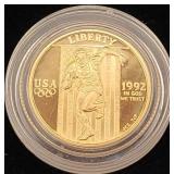 U.S. $5 Gold 25th Olympiad 1992-W