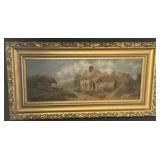 Antique Oil Painting - Ramshackle House