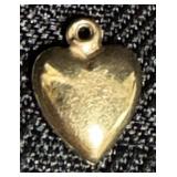 Vintage 14K Yellow Gold Charm - Heart