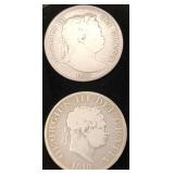 2 Great Britain George III Silver Half Crown Coins