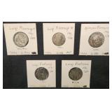 5 Silver Coins Italian City States 1676 to 1722