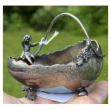 Antique "Derby" Silver Plated "Hatched Egg" Basket