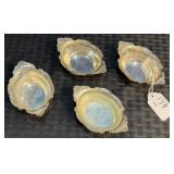 4 Gorham Sterling Repousse Scroll & Shell Dishes