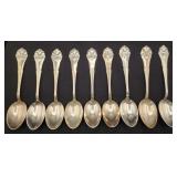 9 Antique Danish Silver Plated Place Spoons