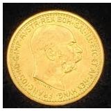 Austria 1912 Gold 10 Florin Restrike