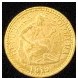 Columbia 1919 Gold 5 Pesos