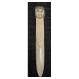 Antique Hand Carved & Polychromed Page Marker