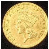U.S. $3 Princess Gold 1878