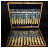 Gorgeous Antique Cased Hutton & Sons Fish Set