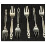 6 Fine "Georg Jensen" Sterling Acorn Pattern Forks