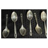 6 Fine Georg Jensen Sterling Acorn Pattern Spoons