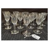12 Fine Baccarat Cut Glass Stemmed Wine Glasses