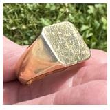Heavy 14K Vintage Signet Ring - Not Engraved