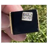 Fine Modernist 18K, Onyx & Diamond Ring