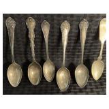 6 Antique Sterling Tea Spoons - Various Makers