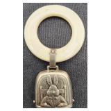 Vintage "SB" Sterling Silver Baby Rattle / Teether