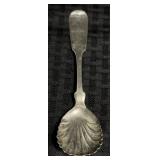 Antique Coin Silver Sugar Shell Spoon Circa 1840