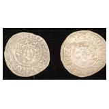 Great Britain 2 Edward II Silver Pennies 1307-1327