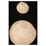 2 Great Britain Charles I Coins Penny & Shilling