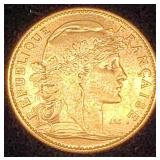 France 10 Francs Gold 1901 The Third Republic