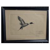 Richard Bishop Signed Etching Duck Taking Flight