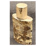Vintage Glass Scent Bottle -Heavy Sterling Overlay