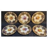 6 Antique Royal Worcester "A. Shuck" Porc. Bowls
