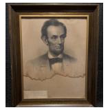 Antique Abraham Lincoln Portrait by FB Carpenter