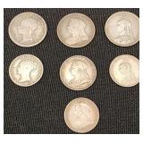 7 Great Britain Victoria Silver Coins