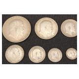 7 Great Britain Edward VII Silver Coins