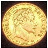 France 10 Francs Gold 1868-A Napoleon III