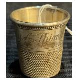 Heavy Antique Sterling Novelty Thimble Shot Glass