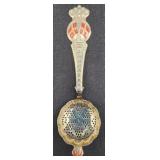 Vintage Silver Souvenir Tea Strainer - "Danmark"