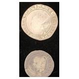 2 Great Britain Elizabeth I Silver Coins 1558-1603