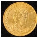 Netherlands 1917 Gold 10 Gulden