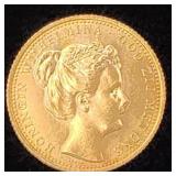 Netherlands 1898 Gold 10 Gulden