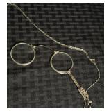 14K  Ant. Edwardian Lorgnette / Eyeglasses & Chain