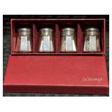 4 Gorham Sterling Salt Shakers / Presentation Box