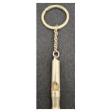 Unusual Vintage Sterling Silver Whistle / Key Ring