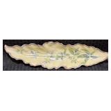 Antique Hand Painted Shaped Porcelain Celry Dish