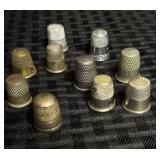 10 Antique / Vintage Sewing Thimbles