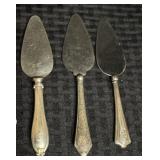 3  Sterling Handled Spreaders - Various Makers