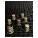 7 Antique Sterling Silver Thimbles
