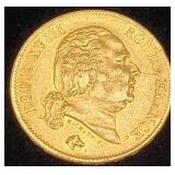 France 40 Francs Gold 1818-W