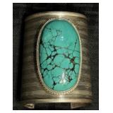 Impressive & BIG Turquoise & Silver Bracelet