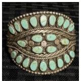 Native American Sterling & Turquoise Bracelet