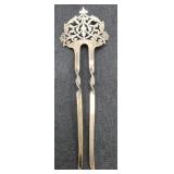 Antique Decorative Sterling Open-work Hair Comb
