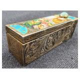 Antique Italian 800 Fine Silver & Enamel Lipstick