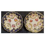 Pair of Antique Porcelain Desert Plates - Ca. 1830