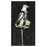 Vintage Bernice Leekity Zuni Eagle Bolo Tie